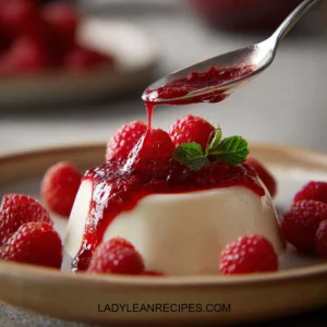 A bowl of vibrant sauce with gelatin on a healthy dish