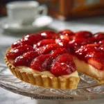 Delicious Strawberry Gelatin Pie with fresh strawberries and creamy filling